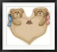 Twin Bears With Heart Framed Print