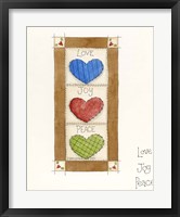 Love, Peace, Joy Framed Print