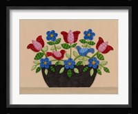 Two Birds With Flowers Fine Art Print