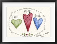 Three Hearts Framed Print