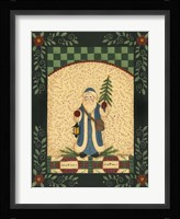 Blue Antique Santa Framed Print