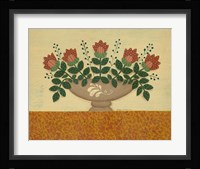Orange Flowers With Gold  Orange Tablecloth Framed Print