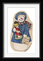 I Love Lighthouses Snowman Fine Art Print
