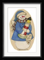 Lighthouse Collector Snowman Framed Print