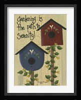 Gardening Is The Path Framed Print
