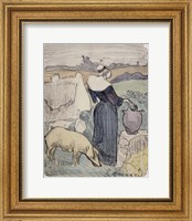 Breton Woman on her Farm in Pont-Aven Fine Art Print