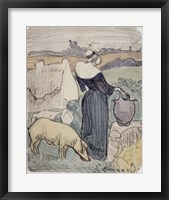 Breton Woman on her Farm in Pont-Aven Fine Art Print