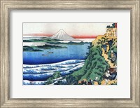 Snow on Mount Fuji, Porters Climb Uphill. Fine Art Print