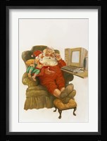 Santa Learning Computer Fine Art Print