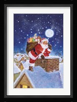 Santa On Rooftop Fine Art Print