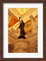 USA, Washington DC, Library of Congress interior with sculpture Fine Art Print
