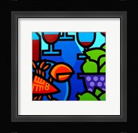 Lobster Wine And Limes Framed Print
