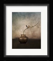 Black Capped Chickadee On A Vase Fine Art Print