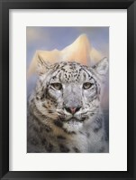 Snow Leopard At The Mountain Fine Art Print