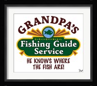 Grandpa's Fishing Guide Service Framed Print