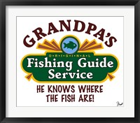 Grandpa's Fishing Guide Service Framed Print