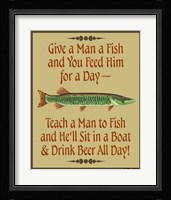 Give Teach Fish Beer Fine Art Print