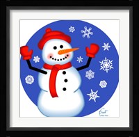 Red Cap Snowman Framed Print