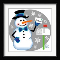 Snowman Mailbox Framed Print