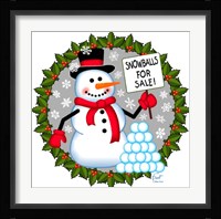 Snowman Snowballs Fine Art Print