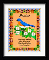 Bluebird Quilt Framed Print