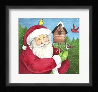 Santa Log Birdhouse Fine Art Print