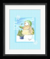 Snowman Doves Framed Print