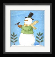 Snowman Green Blackbird Fine Art Print