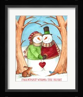 Snowman Tree Heart Share Framed Print