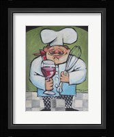 Chef With Wine And Wisk Fine Art Print