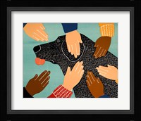 Getting Petted black Fine Art Print