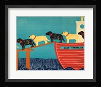 Island Ferry Champlain Black Yellow Fine Art Print