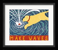 Make Waves Yellow Wbanner Fine Art Print