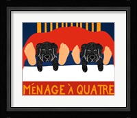 Menage A Quatre Black Black Framed Print
