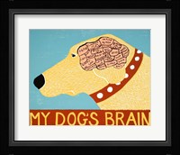 My Dogs Brain Yellow Framed Print