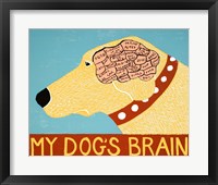 My Dogs Brain Yellow Framed Print