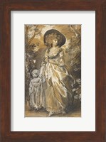 A Lady Walking in a Garden with a Child Fine Art Print