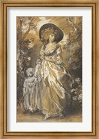 A Lady Walking in a Garden with a Child Fine Art Print