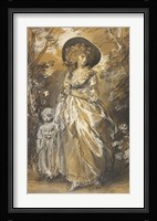 A Lady Walking in a Garden with a Child Fine Art Print