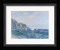 Cliffs and Sailboats at Pourville Fine Art Print