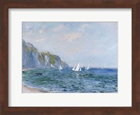 Cliffs and Sailboats at Pourville Fine Art Print