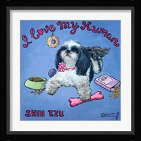 I Love My Human Framed Print