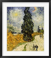 Road with Cypresses, 1890 Framed Print