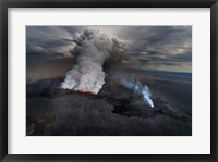Lava and Plumes from the Holuhraun Fissure, Iceland Fine Art Print