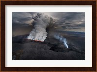 Lava and Plumes from the Holuhraun Fissure, Iceland Fine Art Print