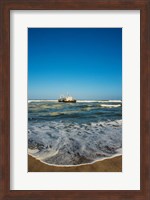 Shipwreck on the beach, Skeleton Coast, Namibia Fine Art Print