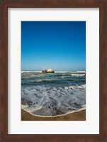 Shipwreck on the beach, Skeleton Coast, Namibia Fine Art Print