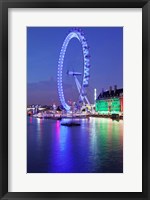 Millennium Wheel, London County Hall, Thames River, London, England Fine Art Print
