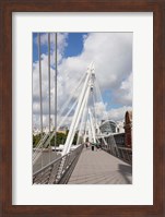 Golden Jubilee Bridge, Thames River, London, England Fine Art Print