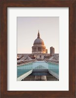 St. Paul's Cathedral, Millennium Bridge, London, England Fine Art Print